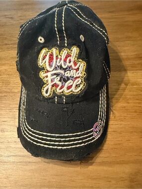 District Black Embroidered "Wild and Free" Cap